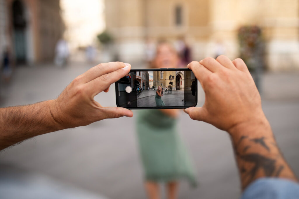 person taking a photo