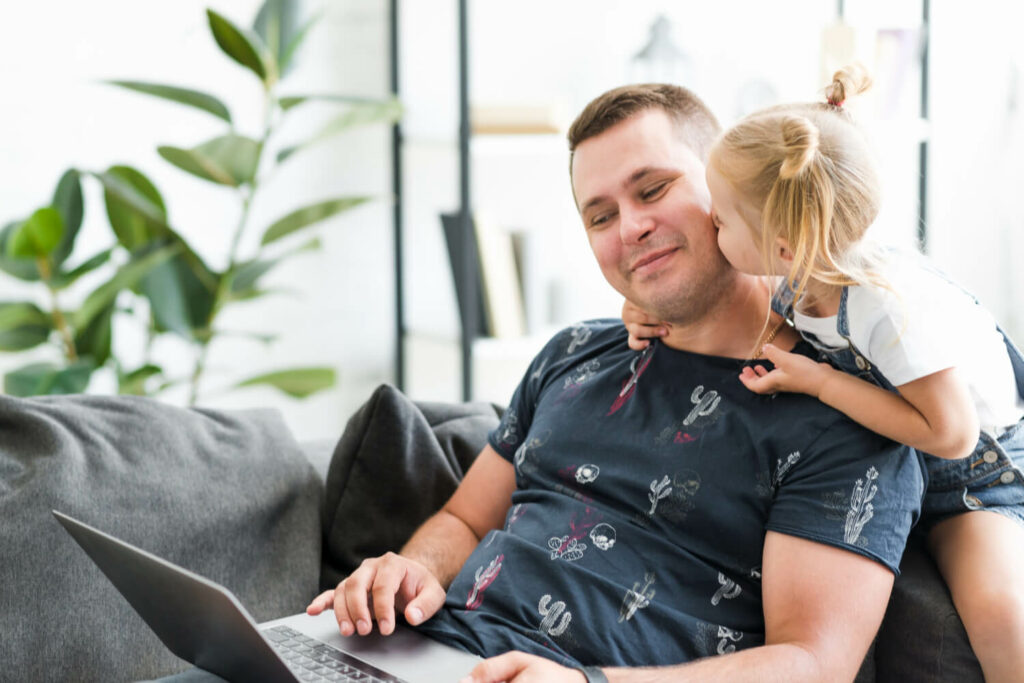 a daughter interacting with her father after quitting weed