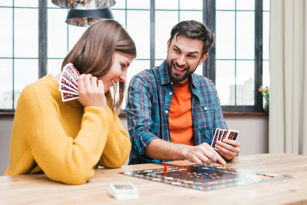 couple playing board games