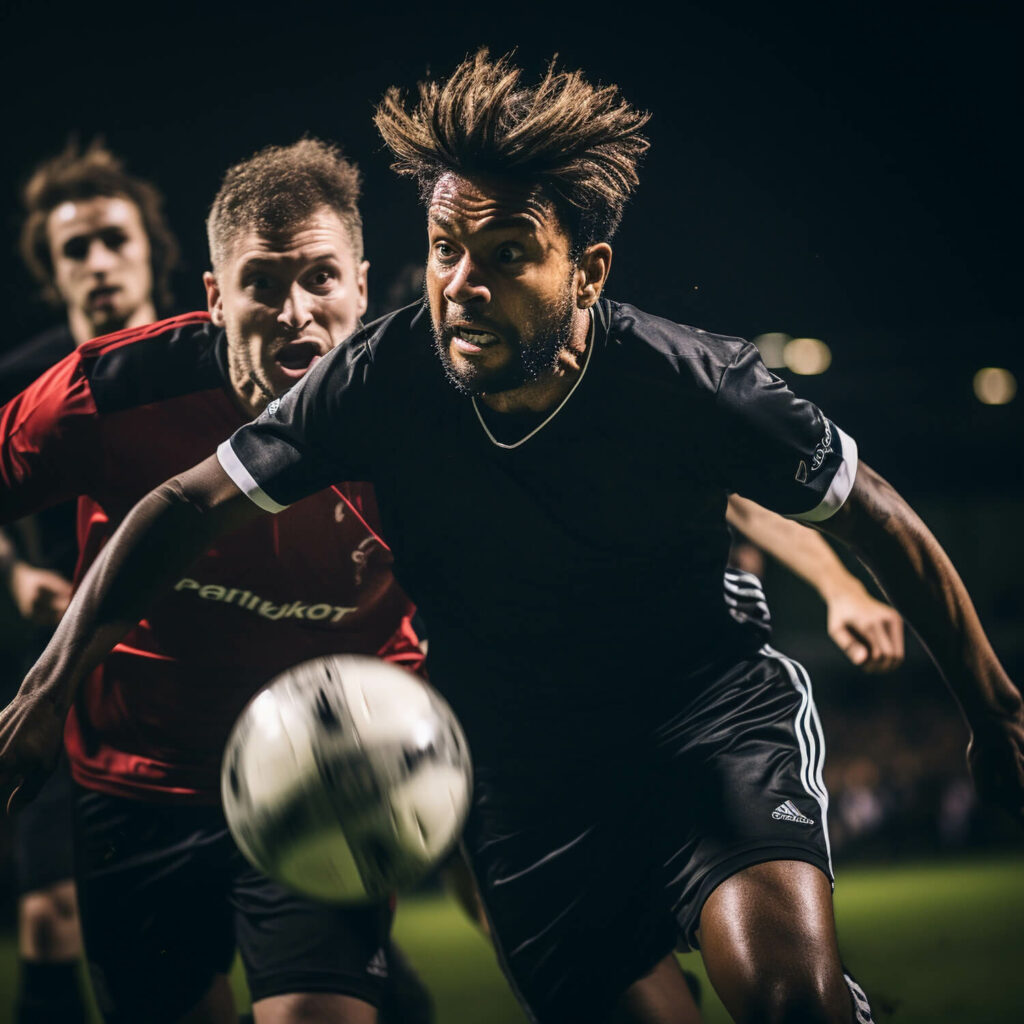 a football player kicking the ball