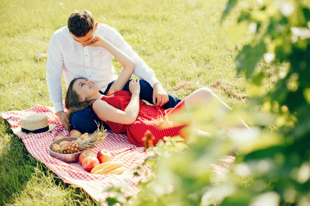 a couple on a picnic