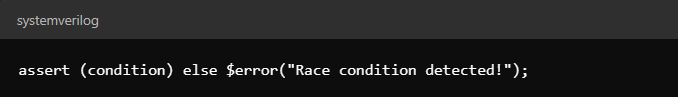 Example of assertions for error detection