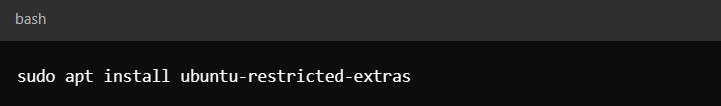 Use the terminal to install multimedia codecs: