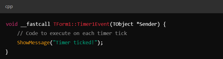 Define the Timer Event Handler